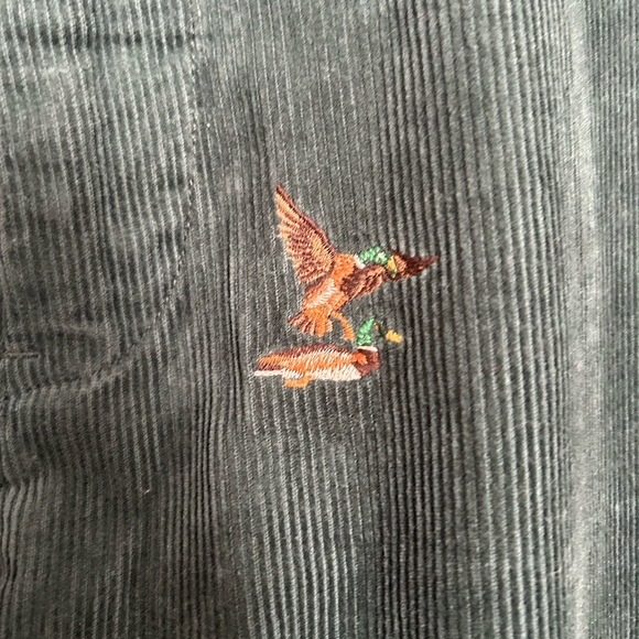 Polo Ralph Lauren Dark Green Corduroy Pants with Geese / Duck Embroidery - Picture 3 of 10